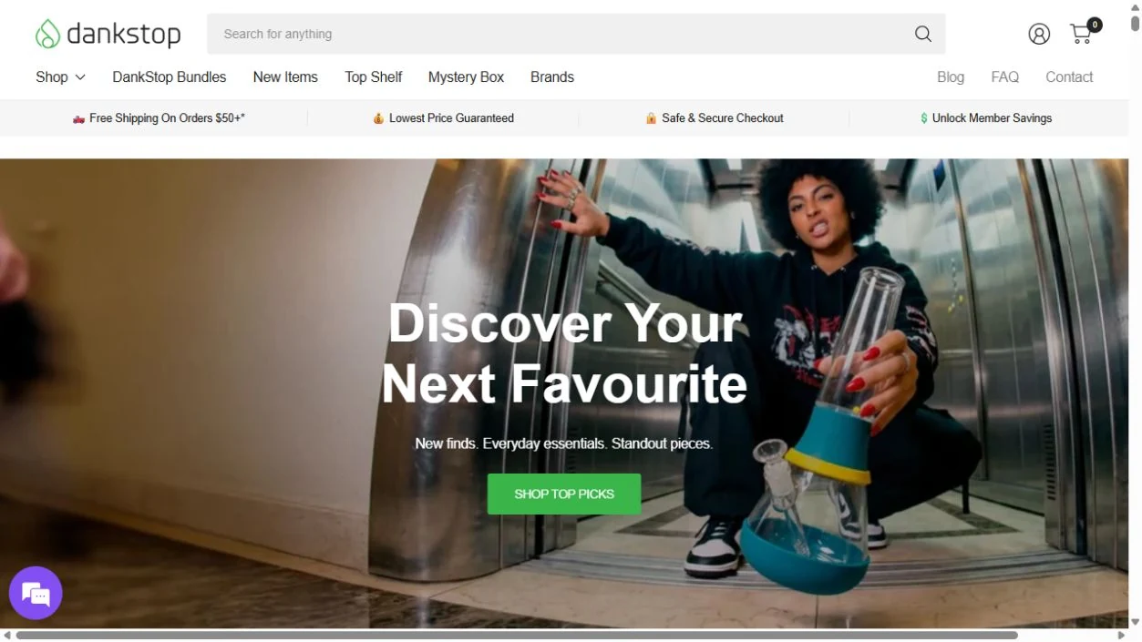DankStop homepage preview
