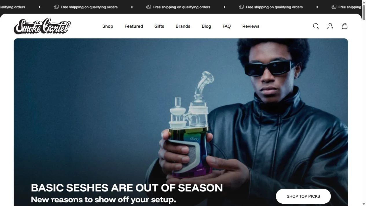 Smoke Cartel homepage preview
