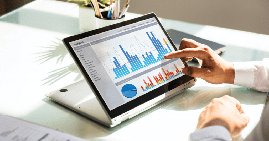 Graph of data of marketing